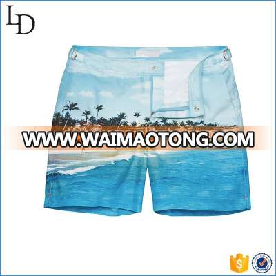 Mesh linning hot sale swim shorts men beach shorts print boxing shorts