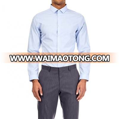 OEM Men's Blue Skinny Fit Easy Iron Formal Man Shirt long sleeve With High Quality