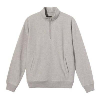 Overdyed Zip Mock Neck Men Sweatshirt Organic Cotton Long Sleeve Hoodies